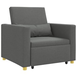 vidaXL Canapé-lit escamotable simple Gris foncé 90 x 165 x 87 cm tissu