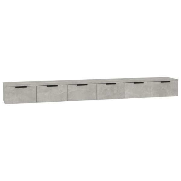 vidaXL Armoires murales 2 Pièces Gris béton 102x30x20cm Bois d'ingénierie