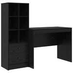 vidaXL Bureau avec rangement en chêne noir en bois aggloméré