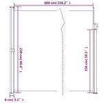 vidaXL Auvent latéral rétractable blanc 220x600 cm