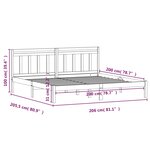 vidaXL Cadre de lit Bois de pin massif 200x200 cm