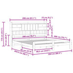 vidaXL Lit bibliothèque sans matelas cire marron 200x200 cm pin massif