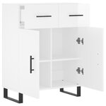 vidaXL Buffet Blanc brillant 69 5x34x90 cm Bois d'ingénierie