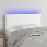vidaXL Tête de lit à LED Blanc 100x5x78/88 cm Similicuir
