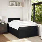 vidaXL Sommier à lattes de lit avec matelas Noir 120x200 cm Velours