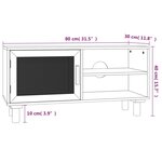 vidaXL Meuble TV Marron 80x30x40cm Bois de pin massif et rotin naturel
