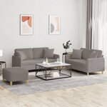 vidaXL Ensemble de canapés 3 Pièces avec coussins taupe tissu