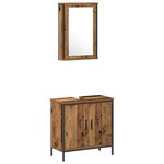 vidaXL Ensemble de mobilier de salle de bain   4 pièces  Bois vieilli  Bois d'ingénierie