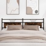 vidaXL Tête de lit chêne fumé 200 cm bois d'ingénierie et acier