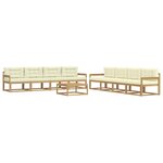 vidaXL Ensemble de canapés d'extérieur 9 Pièces Blanc et crème