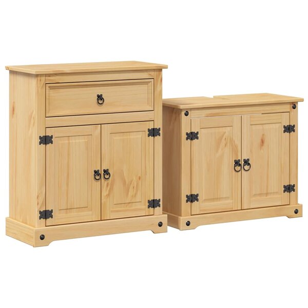 vidaXL Ensemble de meubles salle de bain 2 Pièces Corona bois pin massif