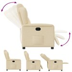 vidaXL Fauteuil inclinable Crème Tissu