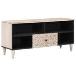 vidaXL Meuble TV Blanc 100 x 33 5 x 46 cm Bois de mangue massif