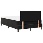 Lit à ressorts avec matelas vidaXL Noir Petit Double Velours