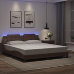 vidaXL Cadre de lit avec LED sans matelas marron 180x200 cm