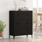 vidaXL Buffet Chêne noir 69 5 x 34 x 90 cm Bois d'ingénierie et fer