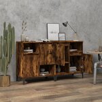 vidaXL Buffets 2 Pièces chêne fumé 60x35x70 cm bois d'ingénierie