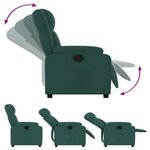 vidaXL Fauteuil inclinable vert foncé tissu