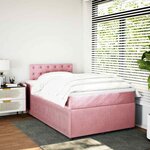 vidaXL Sommier à lattes de lit avec matelas rose 120x190 cm velours