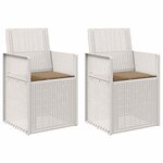 vidaXL Chaises de jardin salle à manger 2 Pièces Blanc et taupe PP