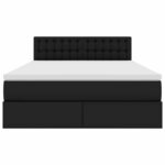 vidaXL Lit de Rangement Noir 140 x 200 cm Cuir synthétique