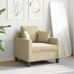 vidaXL Fauteuil Crème 60 cm Tissu