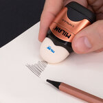 Blister gomme avec taillle-crayons gomme CAPSULE Copper noir