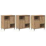 vidaXL Buffets 3 Pièces chêne artisanal 180 x 35 x 70 cm