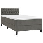 vidaXL Sommier à lattes de lit et matelas Gris foncé 90x190 cm Velours