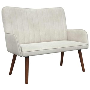 vidaXL Sofa 2 places Crème 115 x 61 x 87 cm Velours