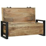 vidaXL Coffres de rangement 80x30x30cm en bois de manguier massif et métal