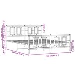 vidaXL Cadre de lit métal sans matelas avec pied de lit noir 160x200cm