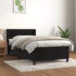 vidaXL Sommier à lattes de lit avec matelas Noir 90x190 cm Velours