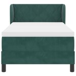 lit à ressort vidaXL avec matelas vert foncé 90x200 cm en velours