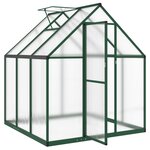 vidaXL Serre avec cadre de base vert 169x169x195 cm aluminium