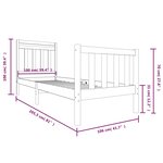 vidaXL Cadre de lit sans matelas noir bois massif 100x200 cm