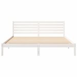 vidaXL Cadre de lit Blanc 200 x 200 cm Bois massif en pin