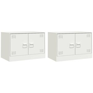 vidaXL Meubles TV 2 Pièces blanc 67x39x44 cm acier