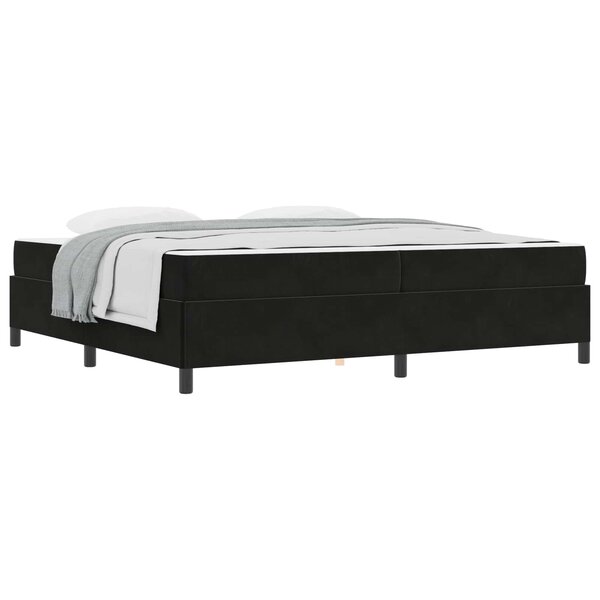vidaXL Cadre de lit avec matelas Noir 200 x 200 cm tissu