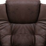 Chaise fauteuil siège de bureau informatique étude de massage foncé similicuir daim brun 02_0024013