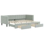 vidaXL Lit de jour avec gigogne et tiroirs sans matelas 80x200 cm