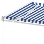 vidaXL Auvent automatique sur pied 600x300 cm Bleu/Blanc
