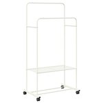 vidaXL Porte-vêtements avec étagère avec roue Blanc 80 x 53 x 156 cm