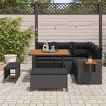 vidaXL Ensemble de canapé de jardin avec coussin 8 Pièces Noir