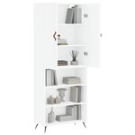 vidaXL Buffet haut Blanc 69 5x34x180 cm Bois d'ingénierie
