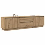 vidaXL Meuble TV avec éclairages LED chêne artisanal 193 5x41x50 cm