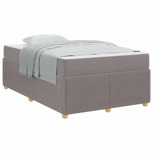 vidaXL Cadre de lit avec matelas Taupe 120 x 190 cm tissu