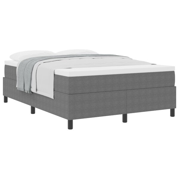 vidaXL Lit Box Spring avec Matelas Gris Clair 160x200 cm Tissu Velours