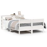 vidaXL Cadre de lit sans matelas blanc 135x190 cm bois de pin massif