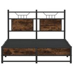 vidaXL Cadre de lit sans matelas chêne fumé 120x200 cm bois ingénierie